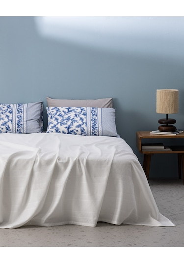 Madame Coco Mathilda Tek Kişilik Pamuklu Ecocell Düz Pike Takımı - Beyaz 8684427024843 Beyaz