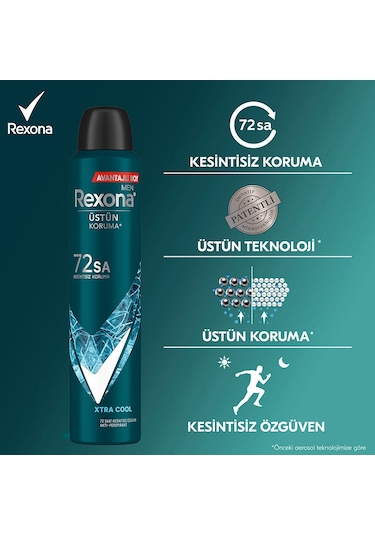 Rexona Extra Cool Erkek Sprey Deodorant 3 x 200 ML