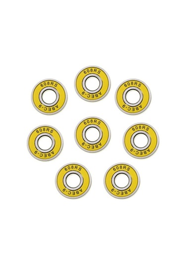 Pazly Lot 8 Sürtünmesiz Abec 9 Kaykay Paten Rulmanları Sarı Renk Sarı