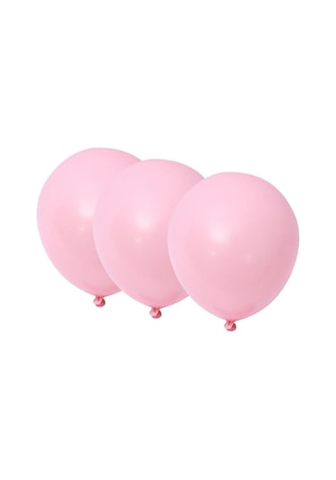 Pembe Makaron Pastel 10 Adet Helyum Uyumlu Balon+pembe Makaron Ba