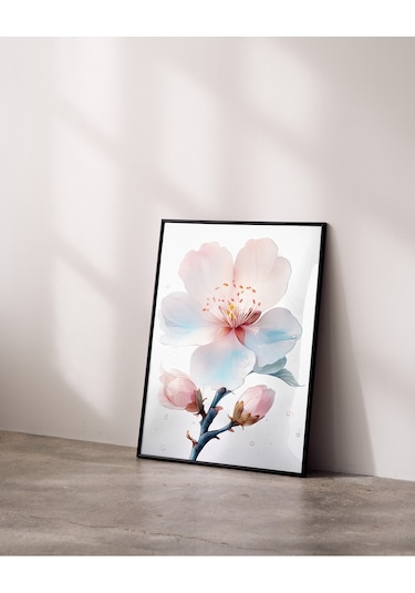 Çerçevesiz Poster Badem Çiçeği Pembe Tomurcuklu