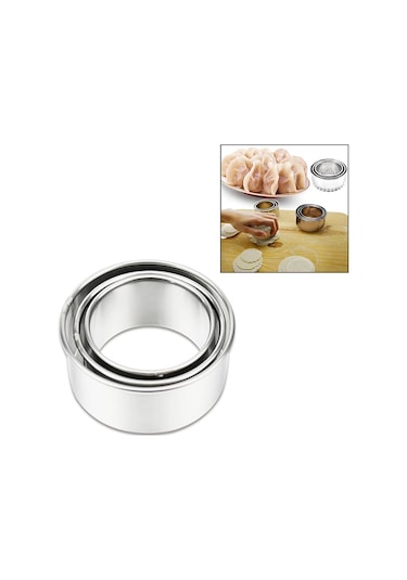 Sones 3 Adet Paslanmaz Çelik Yuvarlak Köfte Sarma Kalıpları Seti Kesici Yapıcı Araçları