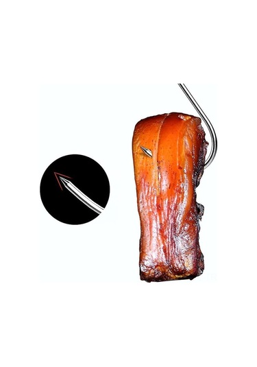 Konesam 304 Paslanmaz Çelik Et Asma Kancaları, Gıda Seviyesi, 13 Cm, 20 Adet, Dayanıklı, Plaster Duvar Uyumlu, Kolay Takım