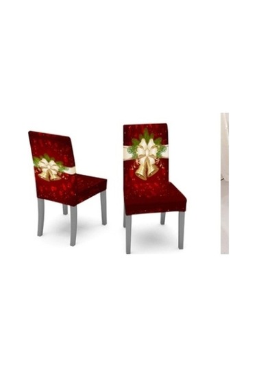 Flybuy Xv Tek Seti Sandalye Sandalye Parça Örtüsü Örtüsü Noel Masa Masa Kızıl Kılıfı Kapak Emici Elastik Dekorasyon Çan Bosphorusboutique Rj Kızıl