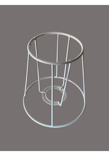 Konik Mini Abajur Teli Ve Aplik Teli, İskeleti Beyaz Statik Boyalı E27 15 Cm Metal