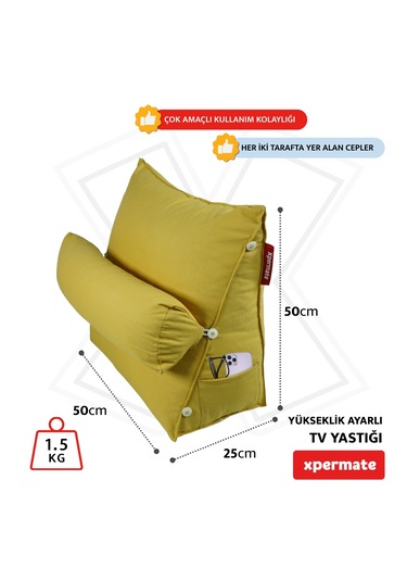 Xpermate Yükseklik Ayarlı Tv Yastığı Bel Destek Yastığı Koyusarı