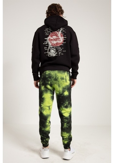 Jahr Marc Dragon Baskılı Siyah Oversize Erkek Sweatshirt Siyah