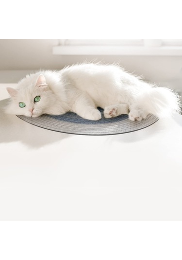 Moveevo 14'' Doğal Ramie Kedi Tırmalama Matı Yuvarlak Tırnak Törpüleme & Rahat Uyku Halısı Mobilya Koruma