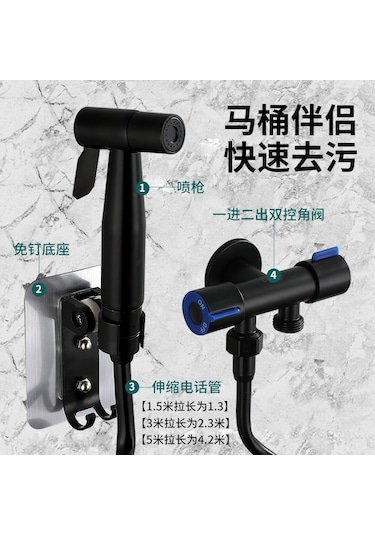 Dianziye 304 Paslanmaz Çelik Tuvalet Spreyi - Ev Bakımı Yardımcısı, Kadın Yıkama Fonksiyonu, 1.5m Genişleyen Boru, Siyah Set, Tüketici Dostu Ve Dayanıklı