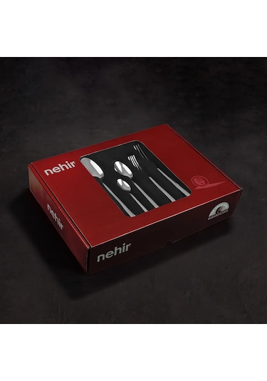 Nehir Zarif Sade 12 Kişilik 72 Parça Çatal Kaşık Bıçak Takımı Gri