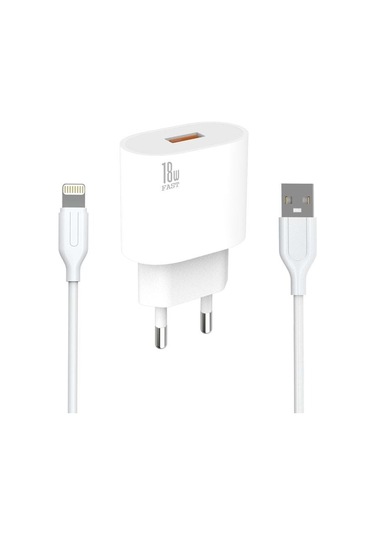 Pdateknoloji Yetty Lightning 2 İn 1 Hızlı Şarj Cihazı + Lightning Kablo Beyaz Yt-10l Yerli Üretim