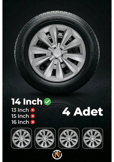 Ford Windstar 14 İnç Jant Kapağı Takım Gri G108