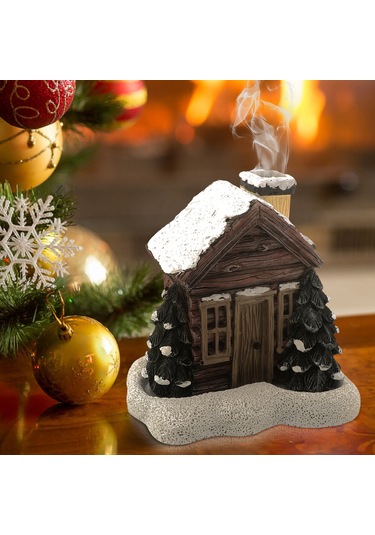 Kangvka Küçük Ahşap Ev Şeklinde Koku Konisi Yakıcı, Noel Dekoru, Ofis Ve Ev Dekorasyonu, Reçine Sanatı, Aromatik Koku Sağlama Çok Renkli