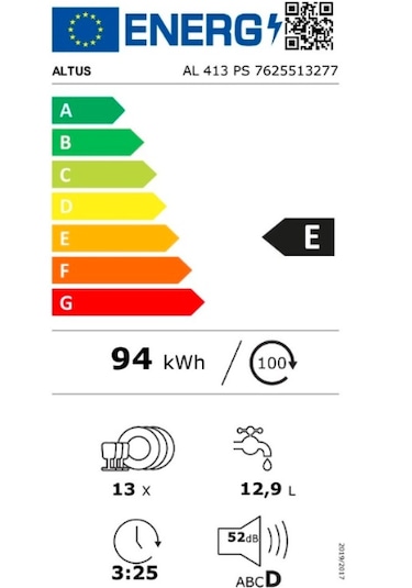 Altus AL 413 PS 3 Programlı 13 Kişilik Bulaşık Makinesi
