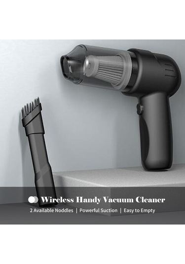 Jeemson Küçük Taşınabilir Ev Arabası Süpürgesi - 100w 9kpa Güçlü Emme - Kablosuz Usb-c Şarjlı Siyah
