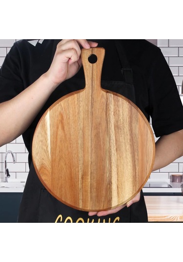 Reedark Elit Pizza Tahtası - Kaliteli Akasya Ağacından Yapılmış Dayanıklı Ve Şık Kesme Tahtası 40x30cm Diğer