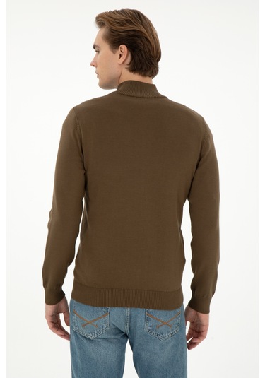 U.s. Polo Assn. Erkek Haki Hırka Triko 50298268-vr027 Haki