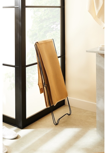 Ocean Home Textile Katlanabilir Bölmeli Siyah Metal Destekli Naturel Jüt Çamaşır Sepeti 44 x 29.5 x 63 cm