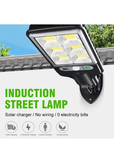 Cbtx 616 Hareket Sensörlü Güneş Enerjili Dış Mekan Bahçe Duvarı Lambası, Uzaktan Kumandalı - 18 Led Diğer