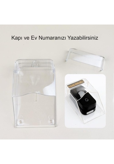 Hymark Kablosuz Led Kapı Zili 1 Buton 1 Zil 1 Koruyucu Kapak Pil