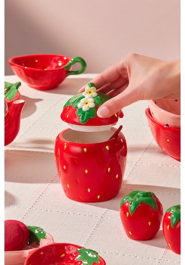 Karaca Strawberry Şekerlik 350 Ml Kırmızı