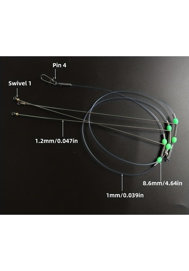 Fırdöndüler, Çıtçıtlar Ve Parlak Boncuklarla Yüksek Mukavemetli Balıkçılık Teli İzleme Lideri Teçhizatı - 20cm