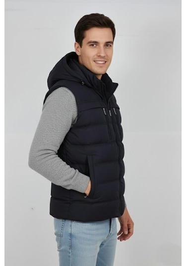 Erkek Kapüşonlu Spor Yelek 4021 Bgl-st04900 Antrasit