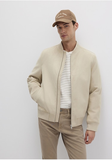 Mavi - Bej Suni Deri Ceket 0110639-70186 Bej