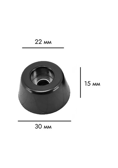 Expertland Saplama İçin Yuvarlak Panel Ayağı, 30x22x15mm 191147641 Siyah