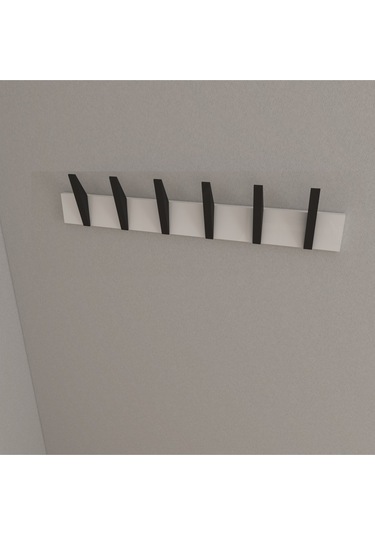 Hepsi3boyutlu Modern Duvar & Kapı Kanca Askılık - 6 Adet Siyah Kanca Askılık - Model No : 4 Siyah