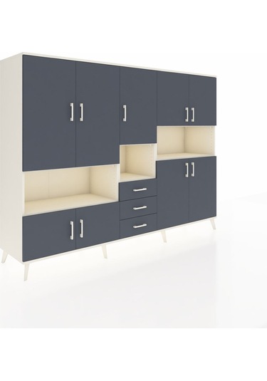 Hyperion Dolap 13 Raflı 3 Çekmeceli 9 Kapaklı 220x44x163 Aytaşı-a Aytaşı-antrasit