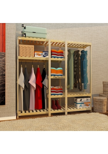 Bado - Açık Ahşap Gardırop