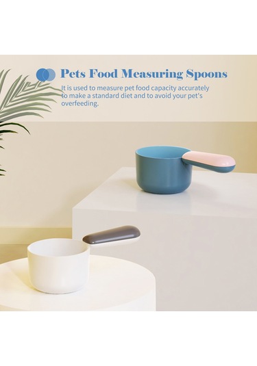 Symbee Plastik Evcil Hayvan Yemeği Ölçü Kaşığı - 100g Kapasite, Doğru Ölçüm, Kedi Köpek Beslenmesi, Mutfak Ve Dışarıda Kullanım Beyaz