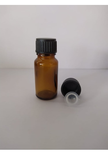 10Ml Cam Amber Şişe Düz Kapak Kör Tıpalı