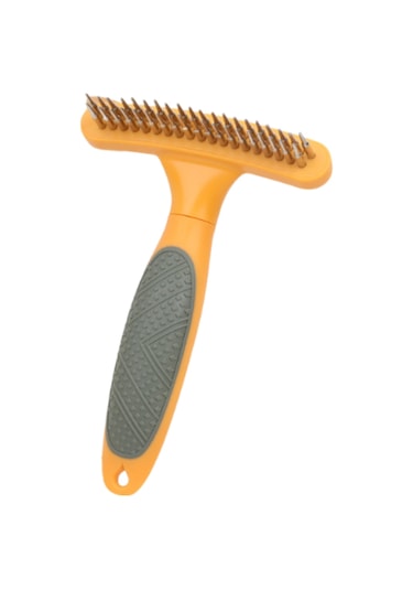 Hangfox Orta Uzun Tüylü Köpekler İçin Çift Sıralı Tırnaklı Tarak - Düğüm Açma, Bakım Ve Masaj Fonksiyonuyla Saç Bakımı Aracı Turuncu