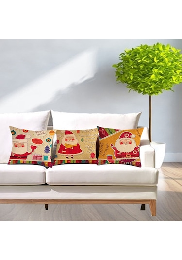 Adet Noel Süsleri Noel Yastık Kılıfı Noel Baba Yastık Kılıfı Yastık Ev Dekoru Çok Renkli