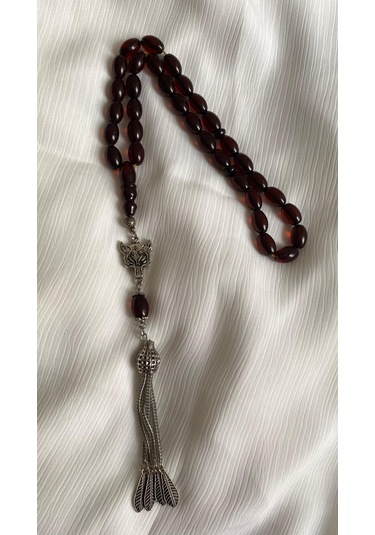 İlknur Doğal Taş Evi Kurt Püsküllü Ateş Kehribar Tesbih