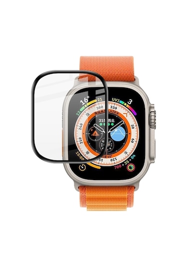 iOS Uyumlu Watch Ultra 49mm 3D Full Kaplama Ekran Koruyucu PET+PMMA