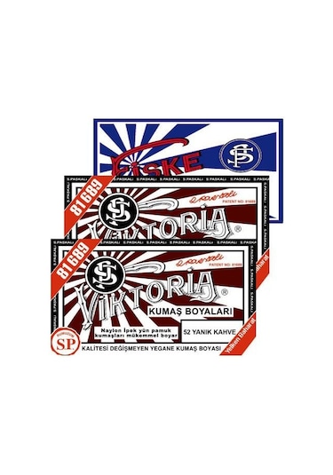 Viktoria Kumaş Boyası Yanık Kahve 2Pk+Fiske Sabitleme 1Pk