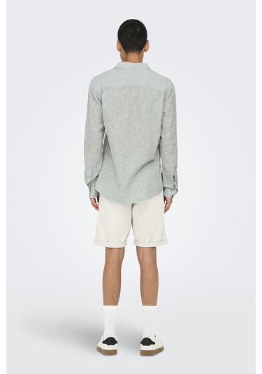 Only & Sons Erkek Gömlek 22026601 Krem-yeşil Krem-yeşil Krem - Yeşil