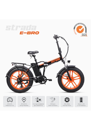 Strada E-bro 20 Jant Elektrikli Bisiklet Turuncu