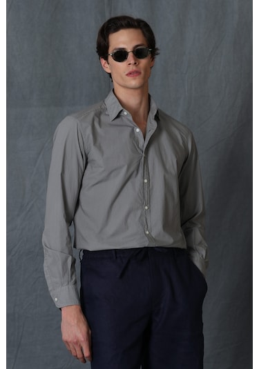 Lufian Makro Erkek Smart Gömlek Comfort Slim Fit Nefti Yeşil