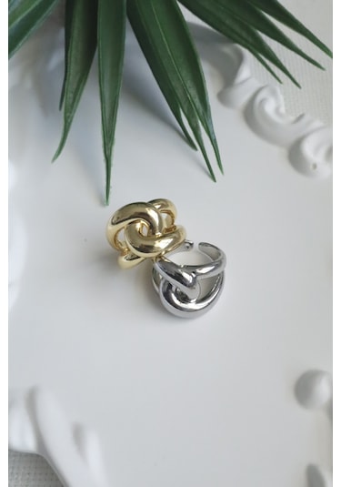 Kadın Yüzük İç İçe Düğüm Ayarlanabilir Yüzük Çok Renkli