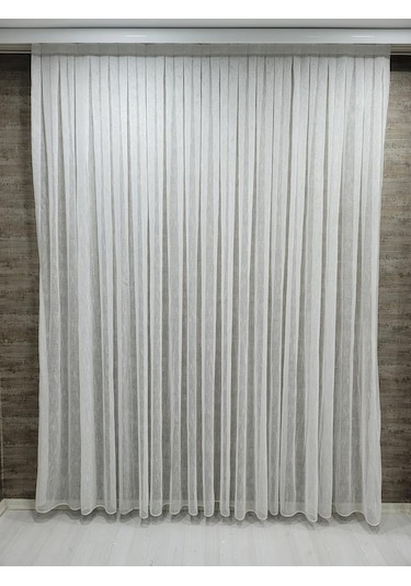 Bbb Naturel Keten Tül Perde Ekru Et3011