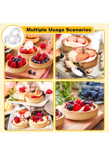 Ximistore9 10'lu Paslanmaz Çelik Daire Dilimli Pasta Kalıbı 10 Cm , Delikli Tasarım, 10x10x2 Cm Gümüş