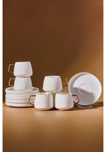 Karaca  Streamline Saturn 6 Kişilik Kahve Fincanı Takımı 100 ml Gold