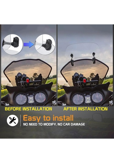 Gajeena "evrensel Motosiklet Rüzgar Koruyucu - 180 Ayarlanabilir, Sessiz Sürüş, Kolay Montaj"