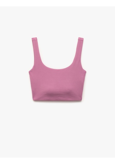 Koton Sporcu Sütyeni U Yaka Yumuşak Tuşe Kaplı Kolsuz İnterlok Pembe 5wak30079nk Gül Gülkurusu