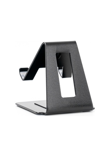 Kosona Masaüstü Aluminyum Telefon Tablet Tutucu, Tüm Telefonları Desteği, Kaymazlı Tasarım, Siyah Renk