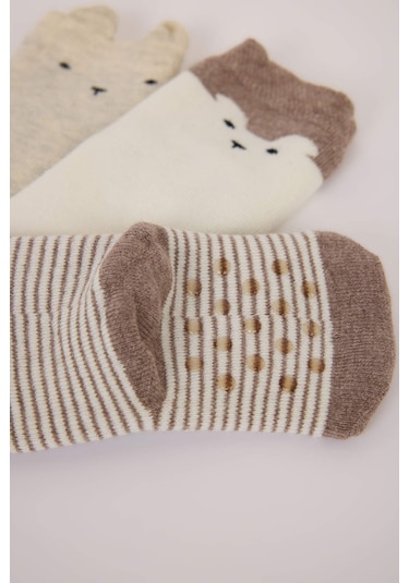 DeFacto Erkek Bebek Dikişsiz 3'lü Pamuklu Uzun Çorap C9109A5NSKR1